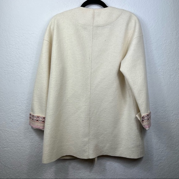 ❤️ Kuna One Button Alpaca Wool Wrap Coat - Picture 8 of 11